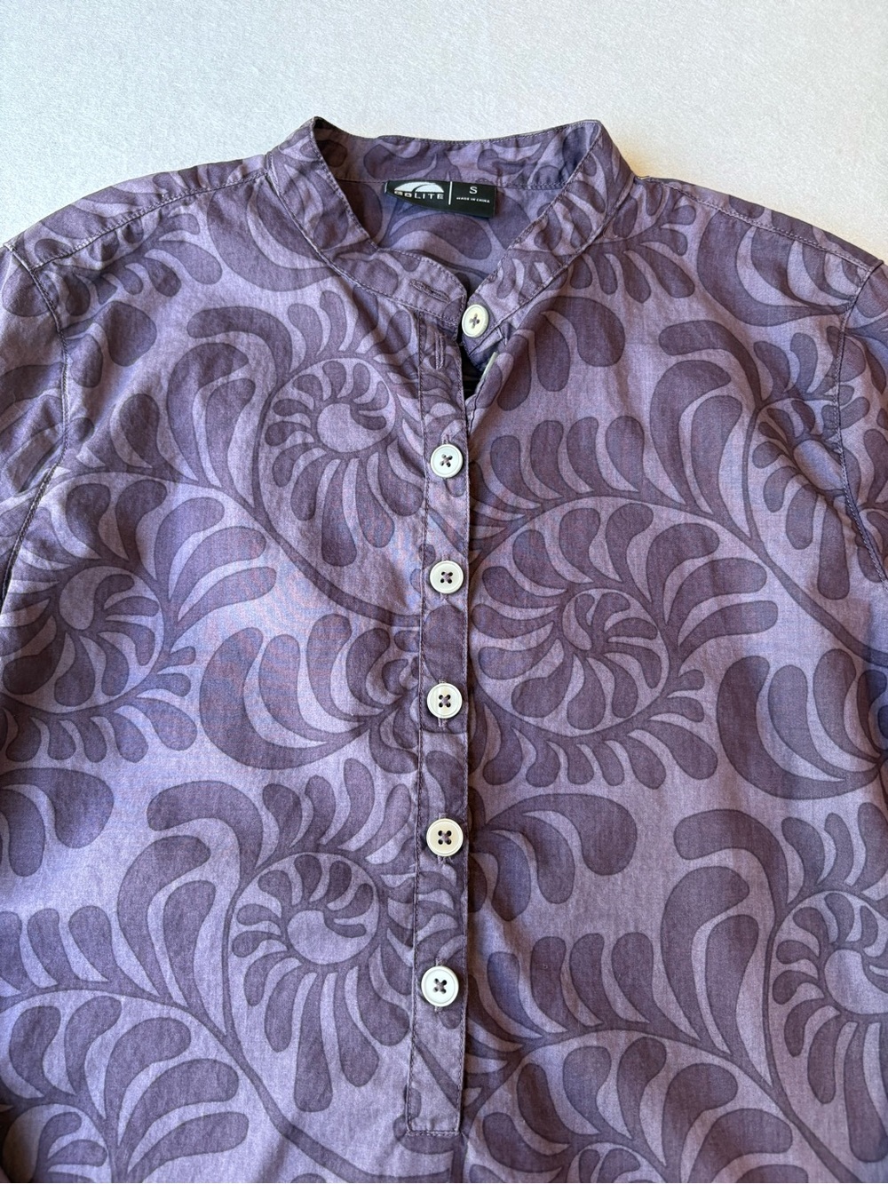 Women’s Golite Purple Patterned Blouse with button detail sz S 100% cotton - Picture 4 of 10
